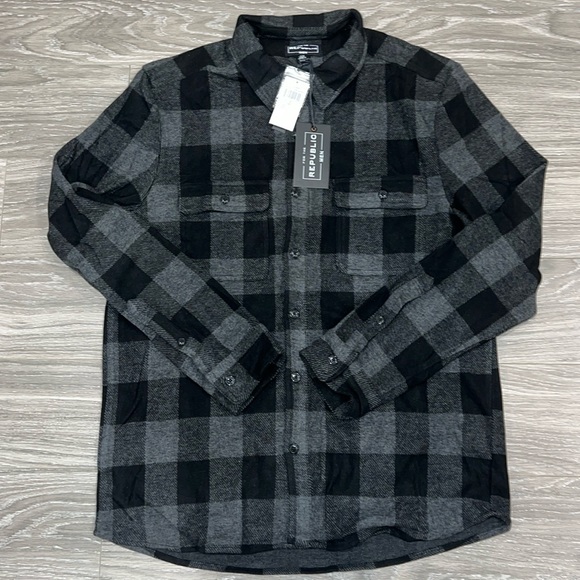 For The Republic Other - For the republic flannel. Size L. NWT. Black and grey